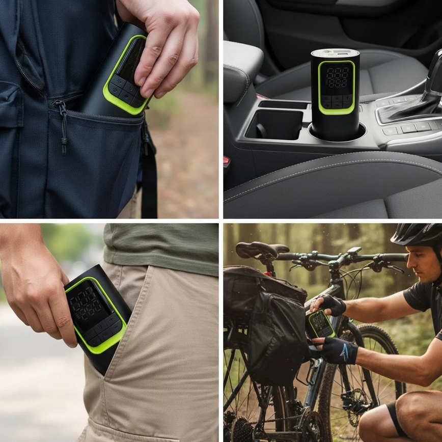 Digital Pocket Air Compressor 5V 8000 mAh Black