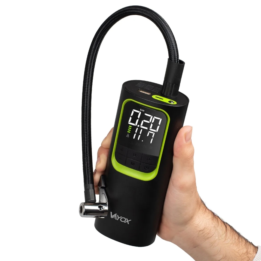 Digital Pocket Air Compressor 5V 8000 mAh Black