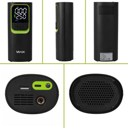 Digital Pocket Air Compressor 5V 8000 mAh Black