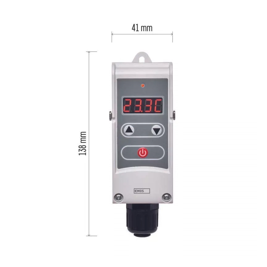 Digital surface-mounted thermostat 230V