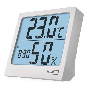 Digital Thermometer and Hygrometer, 1xAA, White