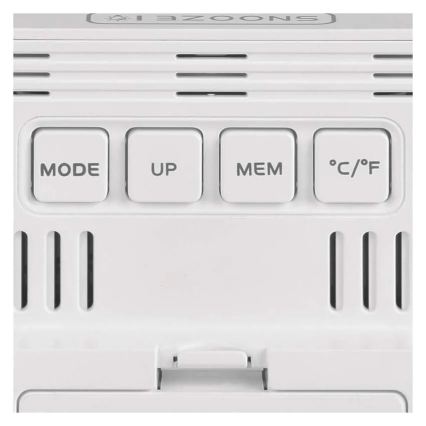 Digital Thermometer and Hygrometer, 1xAA, White