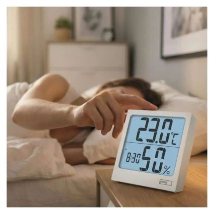 Digital thermometer with hygrometer, 1xAA, white