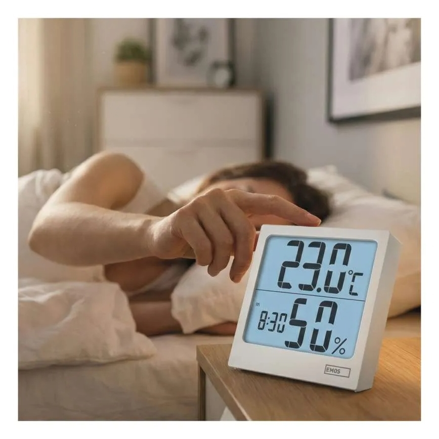 Digital thermometer with hygrometer, 1xAA, white