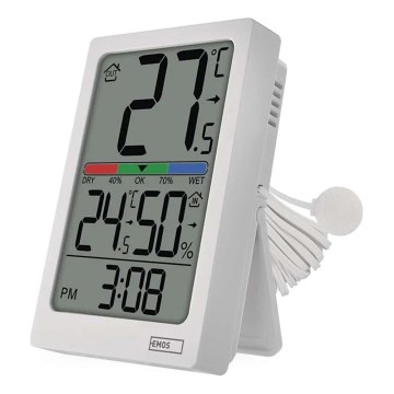 Digital Thermometer with Hygrometer, 2x AAA, White