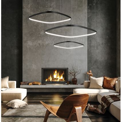 LORENZO LED Dimmable Cable Pendant Light LED/70W/230V 3000/4000/6000K Black + Remote Control