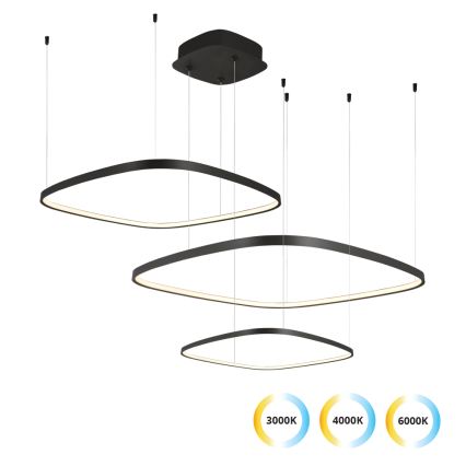 LORENZO LED Dimmable Cable Pendant Light LED/70W/230V 3000/4000/6000K Black + Remote Control