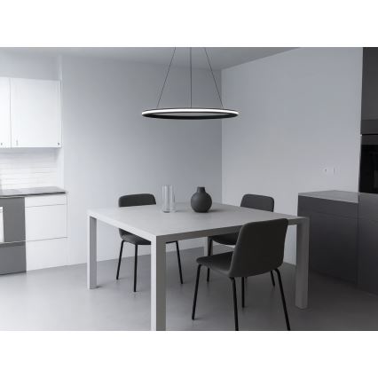 Dimmable LED pendant light suspended on cable, 55W/230V, 3000–6500K, Ø 60 cm + remote control