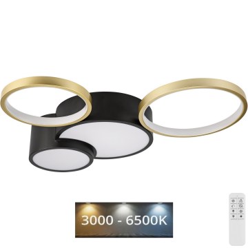 Dimmable ceiling light ALIZEE LED/30W/230V 3000-6500K black/gold