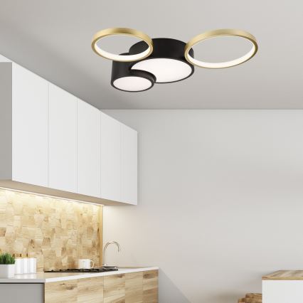 Dimmable ceiling light ALIZEE LED/30W/230V 3000-6500K black/gold