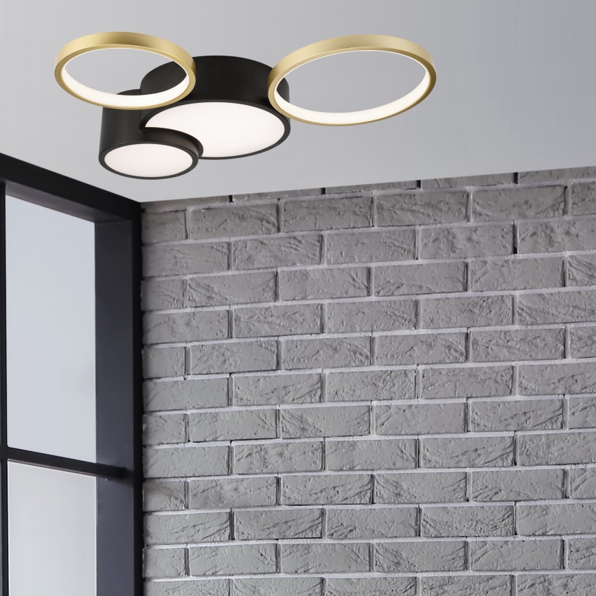Dimmable ceiling light ALIZEE LED/30W/230V 3000-6500K black/gold