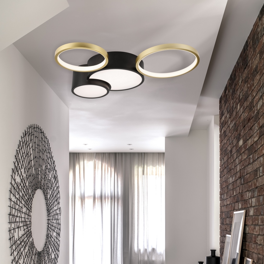 Dimmable ceiling light ALIZEE LED/30W/230V 3000-6500K black/gold