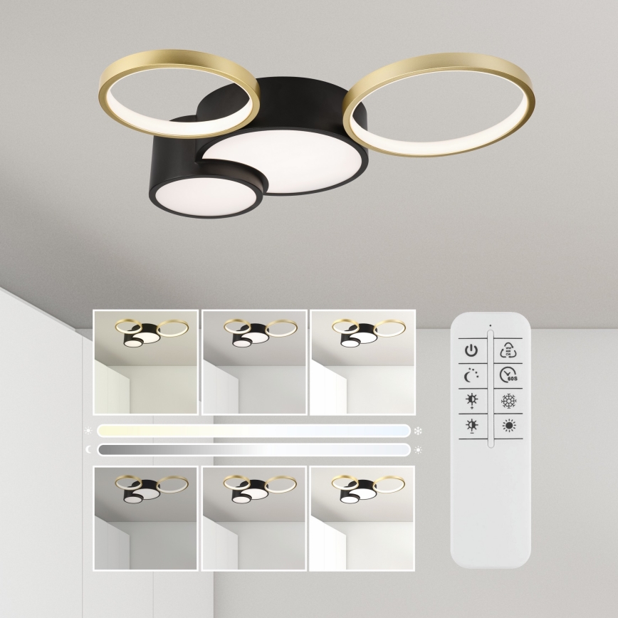 Dimmable ceiling light ALIZEE LED/30W/230V 3000-6500K black/gold