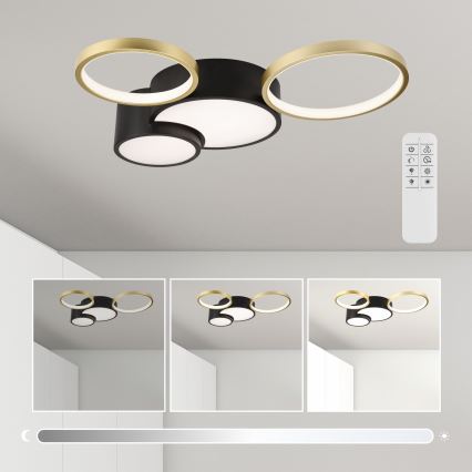 Dimmable ceiling light ALIZEE LED/30W/230V 3000-6500K black/gold
