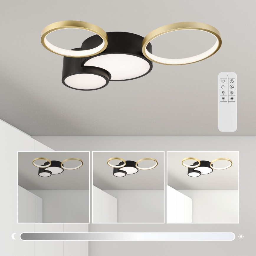 Dimmable ceiling light ALIZEE LED/30W/230V 3000-6500K black/gold