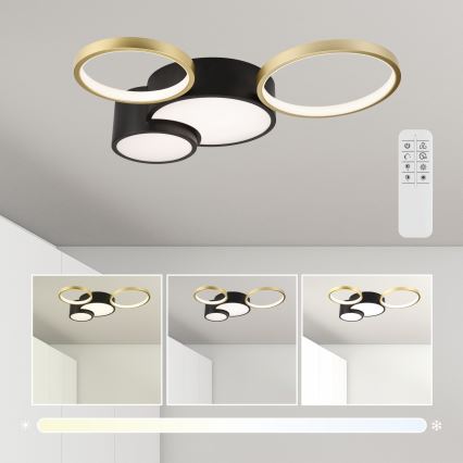 Dimmable ceiling light ALIZEE LED/30W/230V 3000-6500K black/gold