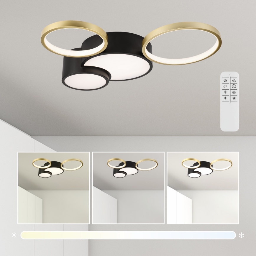 Dimmable ceiling light ALIZEE LED/30W/230V 3000-6500K black/gold