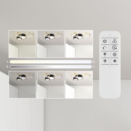 Dimmable ceiling light ALIZEE LED/30W/230V 3000-6500K black/gold
