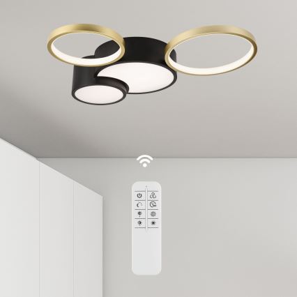 Dimmable ceiling light ALIZEE LED/30W/230V 3000-6500K black/gold