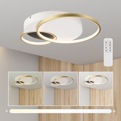 Dimmable ceiling light BENITO LED/31W/230V 3000-6500K white/gold