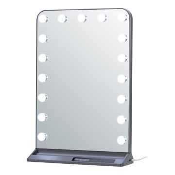 Dimmable HOLLYWOOD LED makeup mirror LED/18W/230V 3000/4200/6000K gray