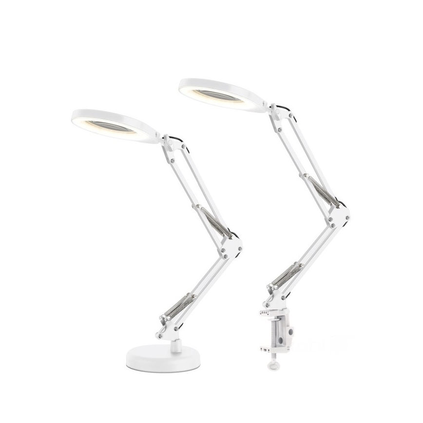 LED Dimmable desk lamp with magnifier 2-in-1 AURIQ LOUPE LED/10W/5V 3000/4000/6500K White
