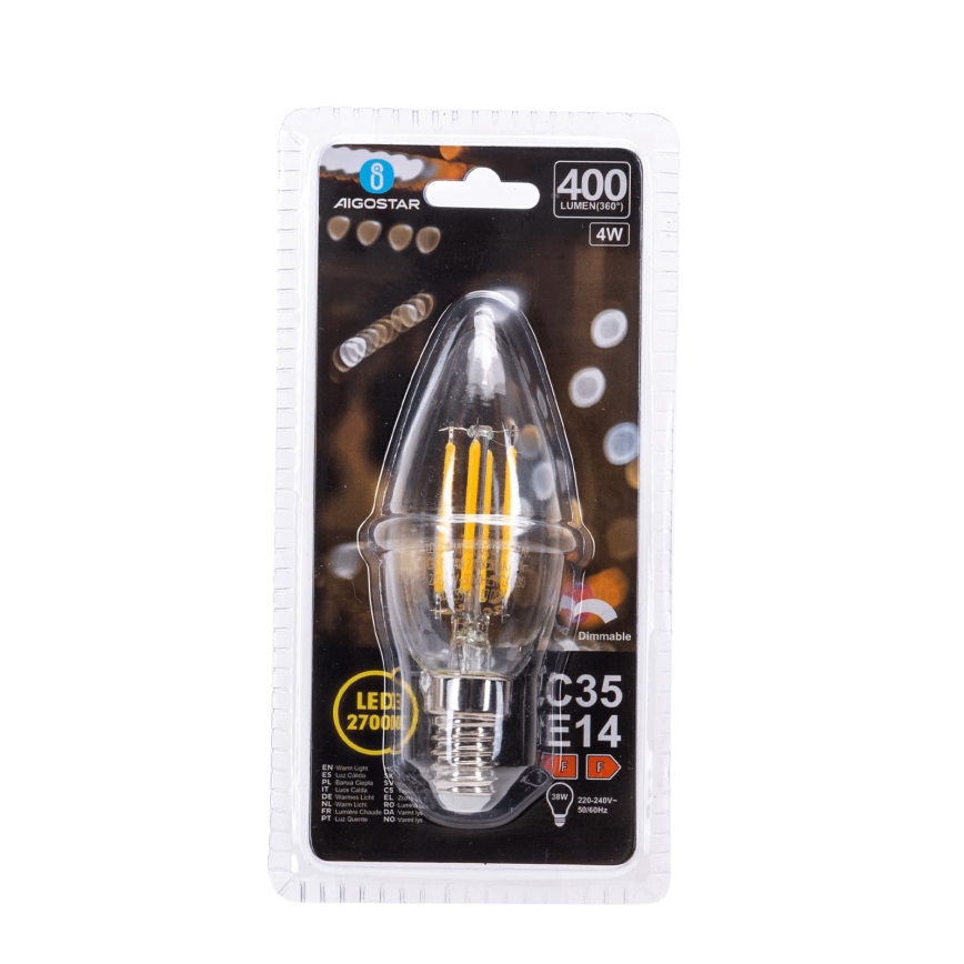 Dimmable LED bulb FILAMENT C35 E14/4W/230V 2700K - Aigostar