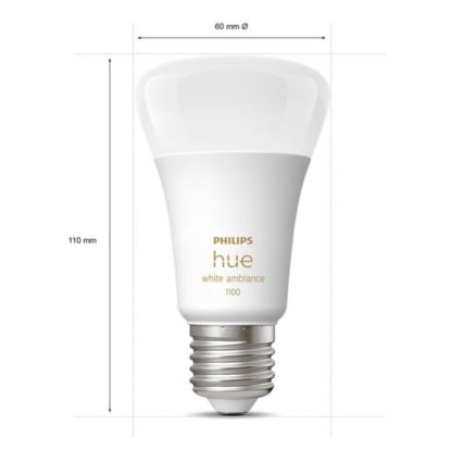 Dimmable LED bulb Philips Hue WHITE AMBIANCE E27/8W/230V 2200-6500K