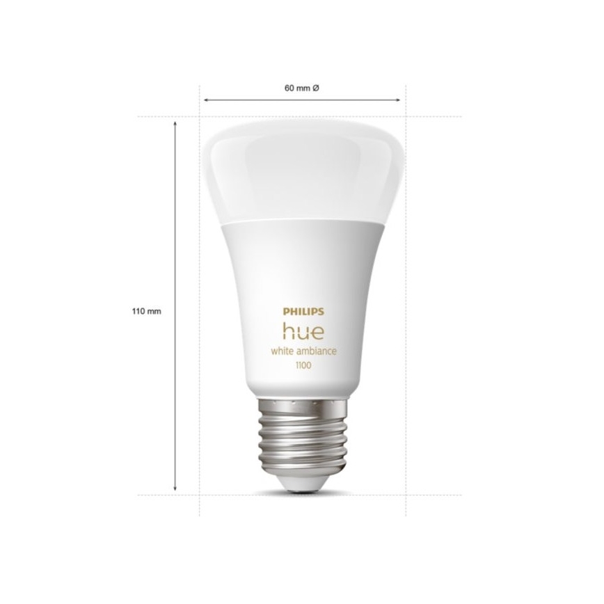 Dimmable LED bulb Philips Hue WHITE AMBIANCE E27/8W/230V 2200-6500K