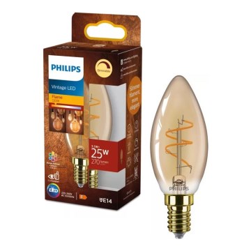 Dimmable LED bulb VINTAGE Philips B35 E14, 3.1 W, 230 V, 2200 K, CRI 90