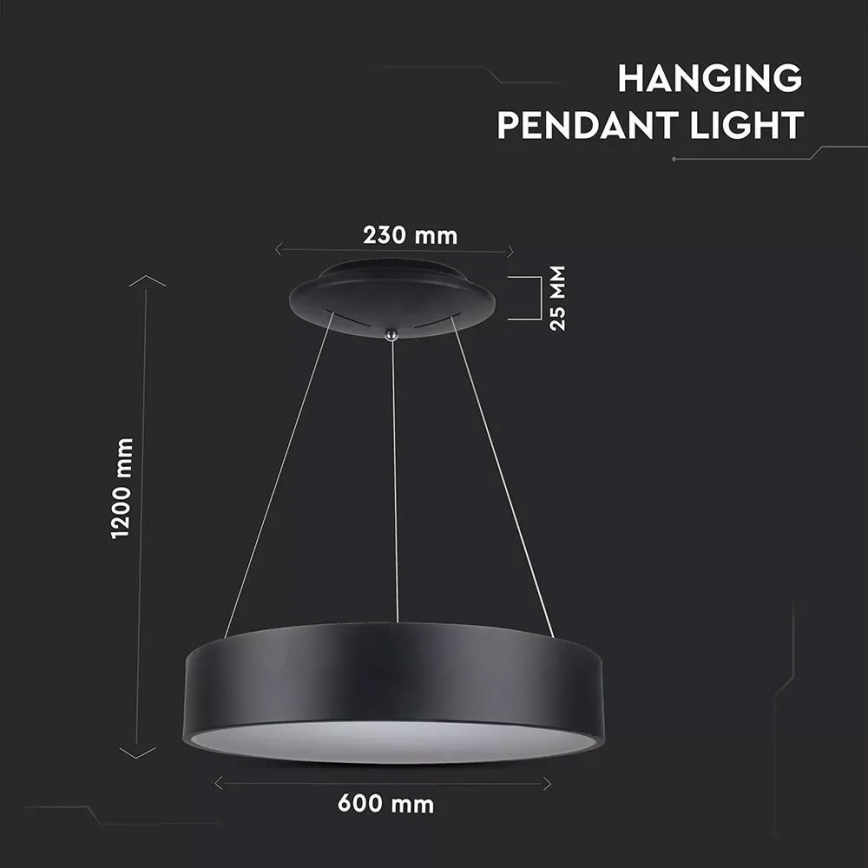 Dimmable LED Cable Pendant Light, 30W, 230V