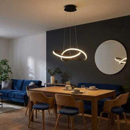 Dimmable LED Cable Pendant SALO LED/28W/230V 3000K, Black
