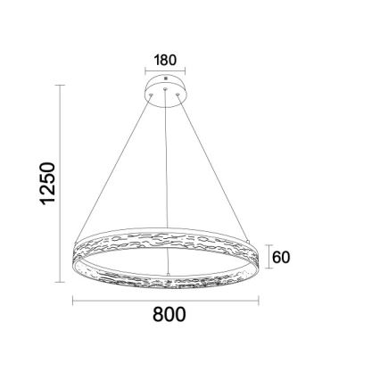 LED Dimmable Cable Pendant ALIANZ LED/60W/230V 3000-6000K Ø 80 cm + Remote Control