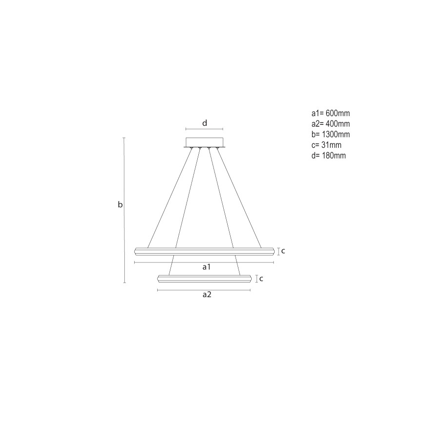 LED Dimmable Pendant Light on Cable LED/90W/230V 3000-6500K Ø 60 cm + Remote Control