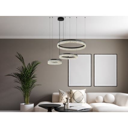 LED Dimmable Crystal Chandelier on Cable THALIA LED/120W/230V 3000-6000K + Remote Control