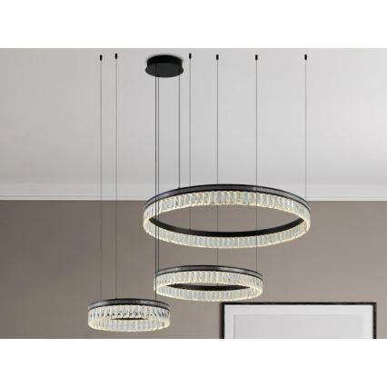 LED Dimmable Crystal Chandelier on Cable THALIA LED/120W/230V 3000-6000K + Remote Control