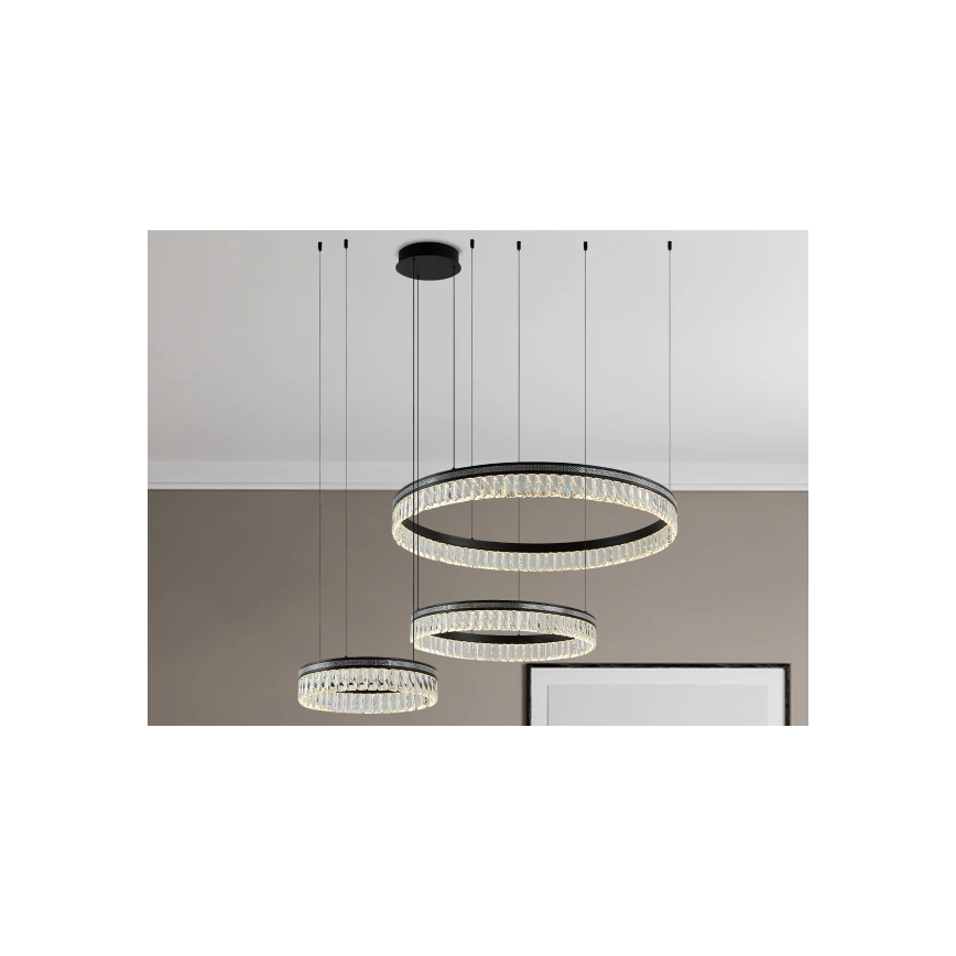 LED Dimmable Crystal Chandelier on Cable THALIA LED/120W/230V 3000-6000K + Remote Control