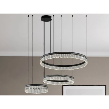 LED Dimmable Crystal Chandelier on Cable THALIA LED/120W/230V 3000-6000K + Remote Control