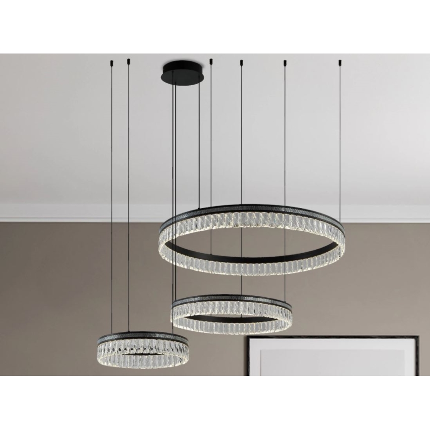 LED Dimmable Crystal Chandelier on Cable THALIA LED/120W/230V 3000-6000K + Remote Control