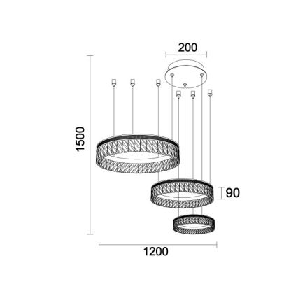 LED Dimmable Crystal Chandelier on Cable THALIA LED/120W/230V 3000-6000K + Remote Control