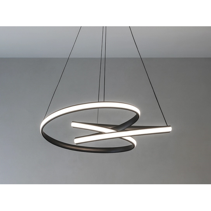 Dimmable LED cable-suspended pendant light LED/85W/230V 3000-6500K Ø 49 cm + remote control
