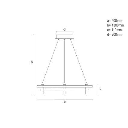 LED Dimmable Cable-Suspended Pendant Light LED/100W/230V 3000–6500K Ø 60 cm + Remote Control