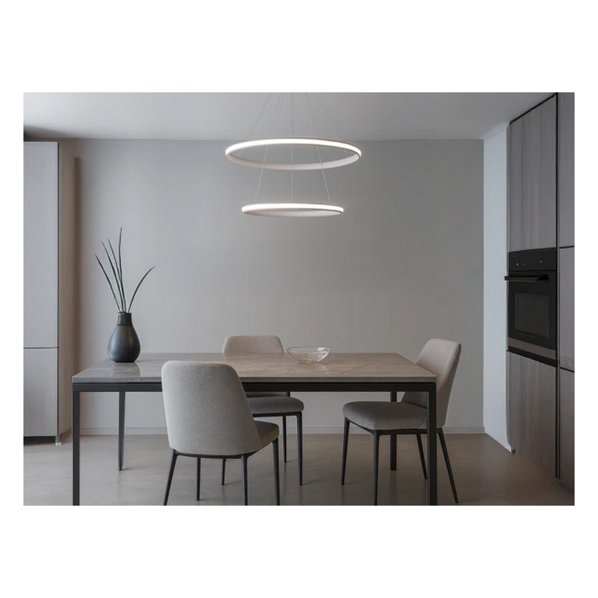 Dimmable LED pendant light on cable, 90W/230V, 3000–6500K, Ø 60 cm + remote control