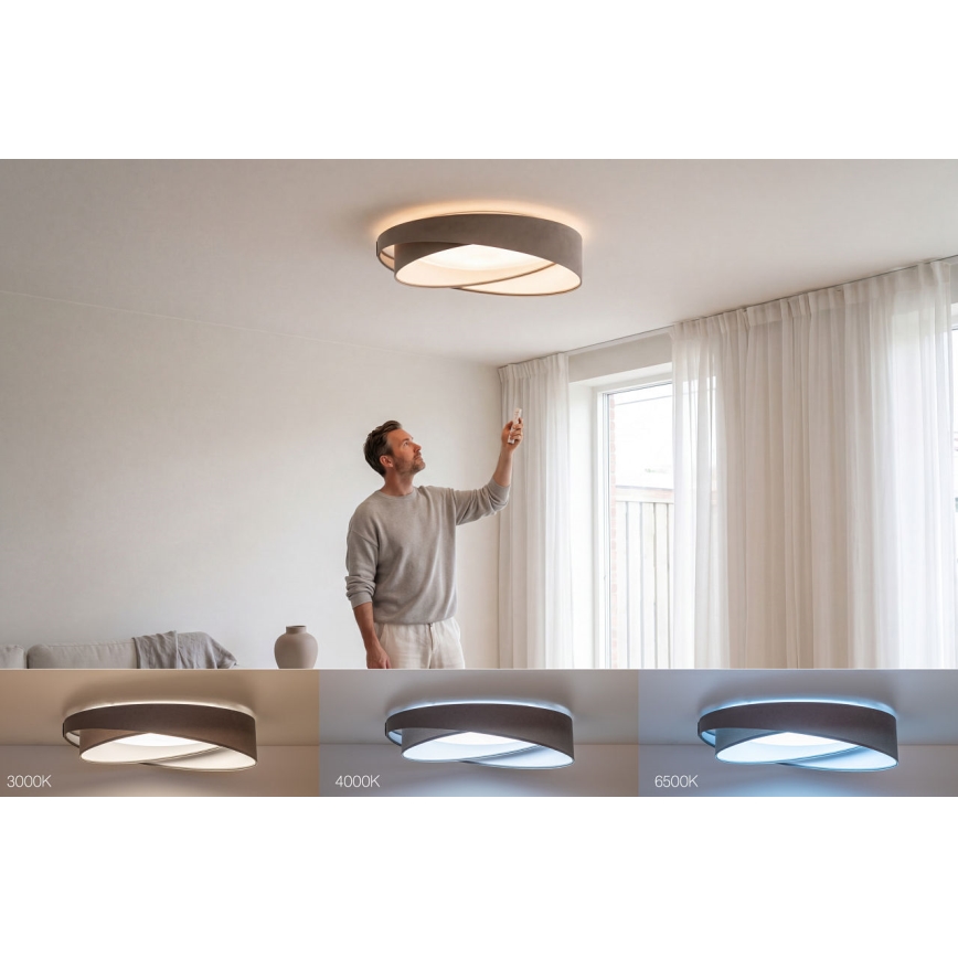 Dimmable LED Ceiling Light SMART GALAXY MODERN LED/24W/230V 3000-6500K Ø 55 cm gray/white + remote control