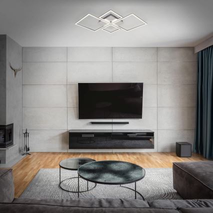 Dimmable LED ceiling light, 42W, 230V, 3000K, matte chrome