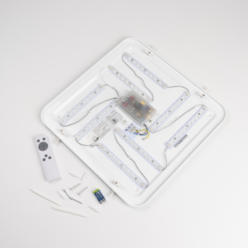 Dimmable LED Ceiling Light 42W/230V 3000-6500K 49x49 cm White + Remote Control