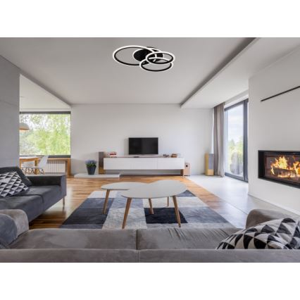 Dimmable LED ceiling light, 90W/230V, 3000–6500K + remote control