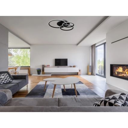 Dimmable LED ceiling light, 90W/230V, 3000–6500K + remote control