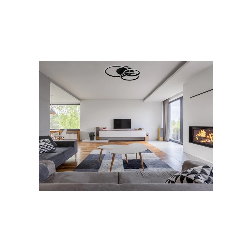 Dimmable LED ceiling light, 90W/230V, 3000–6500K + remote control