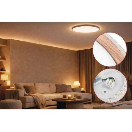 Dimmable LED Ceiling Light ILVI LED/30W/230V 2700-6500K Ø 40 cm Beige + Remote Control